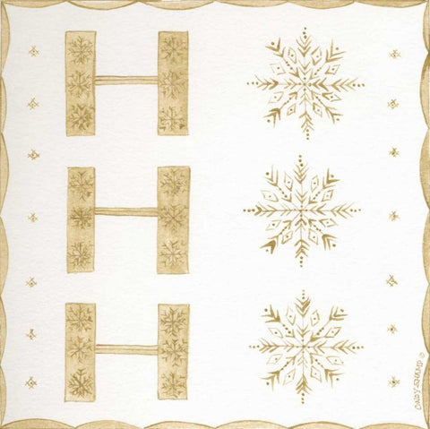 Ho Ho Ho White Modern Wood Framed Art Print with Double Matting by Shamp, Cindy