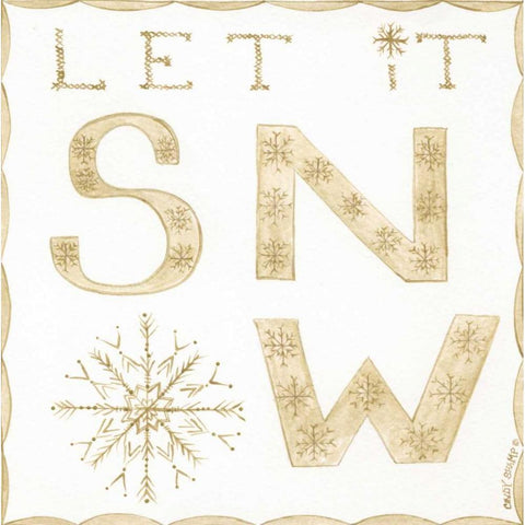 Let It Snow Black Modern Wood Framed Art Print by Shamp, Cindy