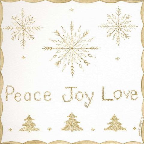 Peace, Joy, Love Black Ornate Wood Framed Art Print with Double Matting by Shamp, Cindy
