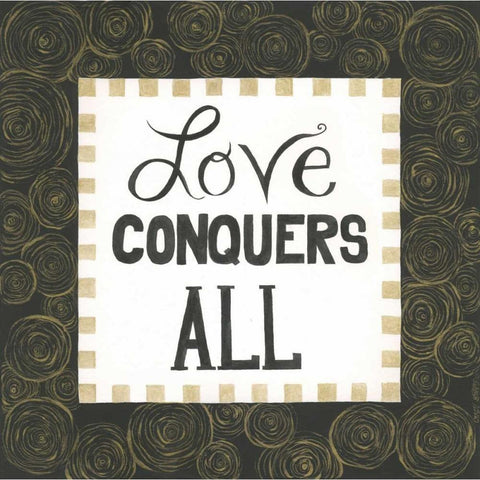 Love Conquers All White Modern Wood Framed Art Print by Shamp, Cindy