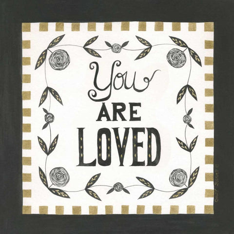 You Are Loved Black Modern Wood Framed Art Print with Double Matting by Shamp, Cindy
