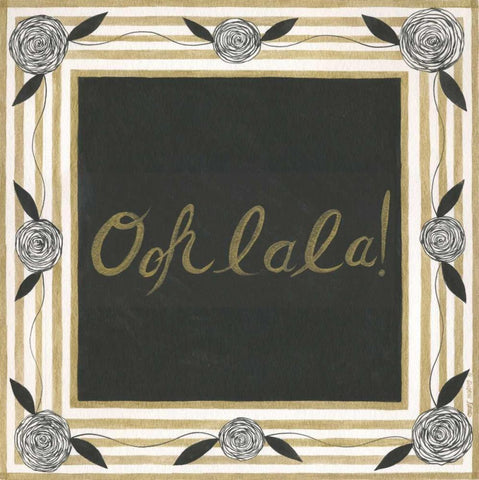 Ooh La La  White Modern Wood Framed Art Print with Double Matting by Shamp, Cindy