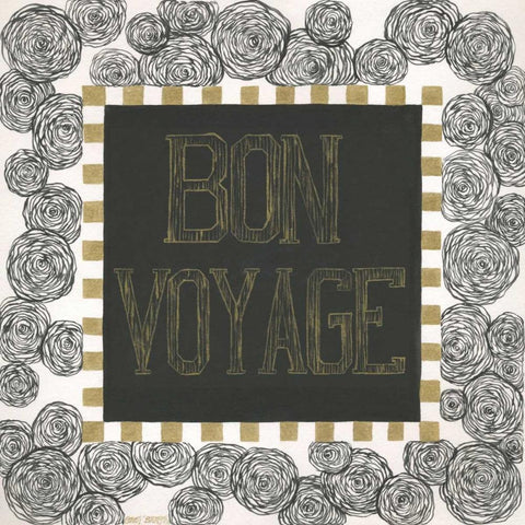 Bon Voyage White Modern Wood Framed Art Print with Double Matting by Shamp, Cindy