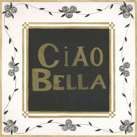 Ciao Bella White Modern Wood Framed Art Print by Shamp, Cindy
