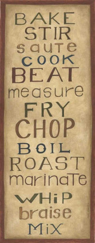 Kitchen Words White Modern Wood Framed Art Print with Double Matting by Shamp, Cindy