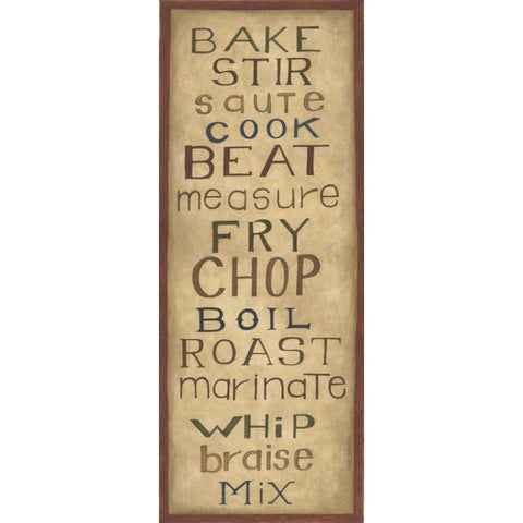 Kitchen Words Black Modern Wood Framed Art Print with Double Matting by Shamp, Cindy