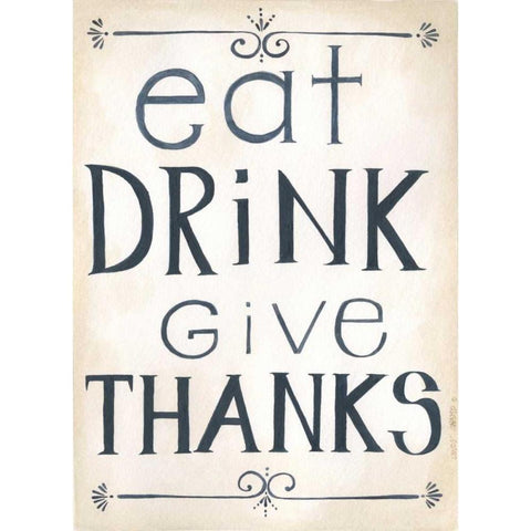 Eat, Drink Black Modern Wood Framed Art Print with Double Matting by Shamp, Cindy