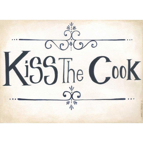 Kiss the Cook Black Modern Wood Framed Art Print with Double Matting by Shamp, Cindy
