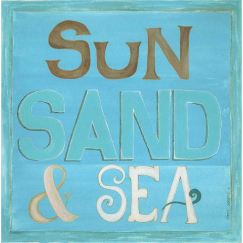 Sun, Sand and Sea Black Modern Wood Framed Art Print by Shamp, Cindy