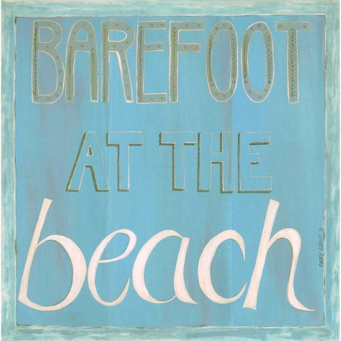 Barefoot at the Beach Black Modern Wood Framed Art Print by Shamp, Cindy