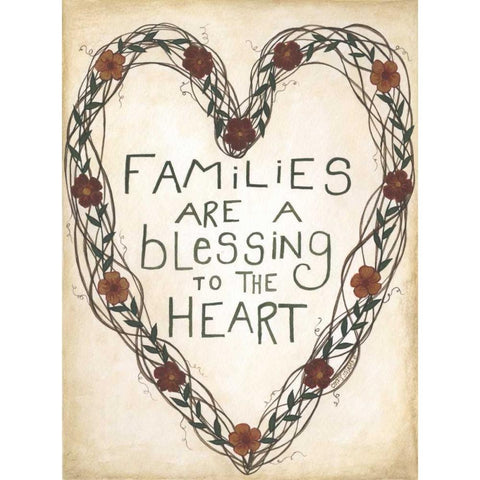 Families are a Blessing Gold Ornate Wood Framed Art Print with Double Matting by Shamp, Cindy