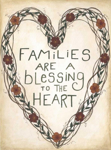 Families are a Blessing White Modern Wood Framed Art Print with Double Matting by Shamp, Cindy