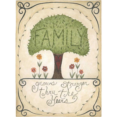 Family Tree Black Modern Wood Framed Art Print by Shamp, Cindy