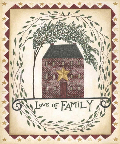 Love of Family Black Ornate Wood Framed Art Print with Double Matting by Shamp, Cindy