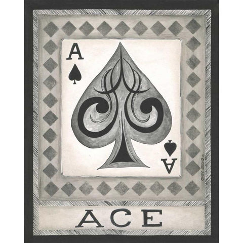 Ace Black Modern Wood Framed Art Print with Double Matting by Shamp, Cindy