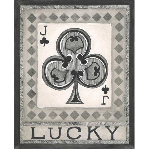 Lucky Jack Black Modern Wood Framed Art Print with Double Matting by Shamp, Cindy