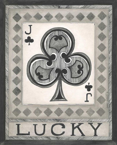 Lucky Jack White Modern Wood Framed Art Print with Double Matting by Shamp, Cindy