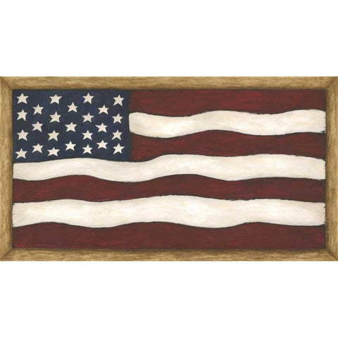 Flag White Modern Wood Framed Art Print by Shamp, Cindy