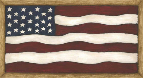 Flag White Modern Wood Framed Art Print with Double Matting by Shamp, Cindy