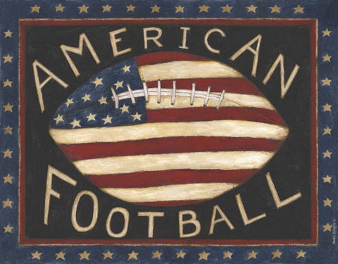 American Football Black Ornate Wood Framed Art Print with Double Matting by Shamp, Cindy