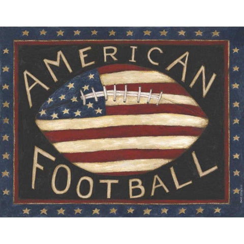 American Football Black Modern Wood Framed Art Print with Double Matting by Shamp, Cindy