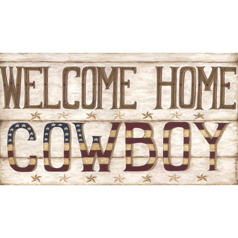 Welcome Home Cowboy Black Modern Wood Framed Art Print with Double Matting by Shamp, Cindy