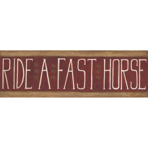 Ride a Fast Horse Black Modern Wood Framed Art Print with Double Matting by Shamp, Cindy