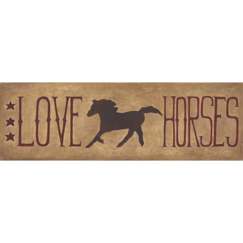 Love Horses White Modern Wood Framed Art Print by Shamp, Cindy