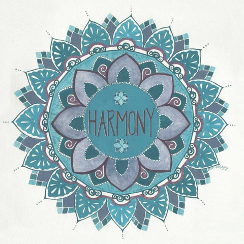 Harmony Black Ornate Wood Framed Art Print with Double Matting by Shamp, Cindy