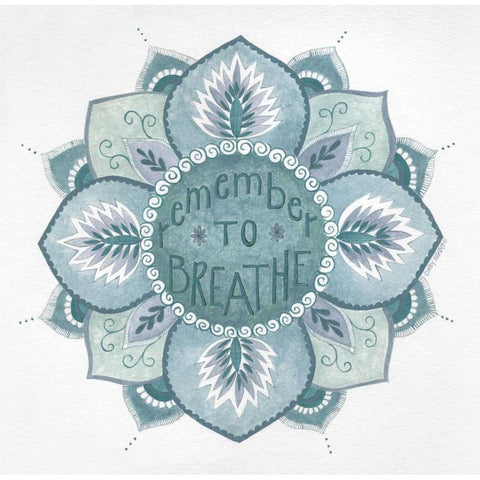 Breathe Black Modern Wood Framed Art Print with Double Matting by Shamp, Cindy