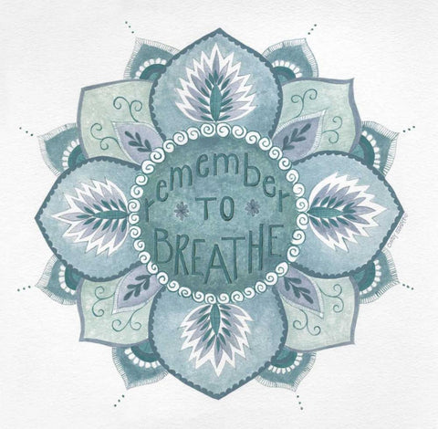 Breathe Black Ornate Wood Framed Art Print with Double Matting by Shamp, Cindy