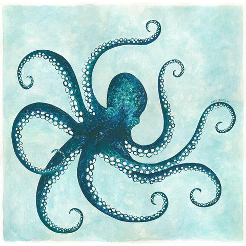 Octopus II Gold Ornate Wood Framed Art Print with Double Matting by Shamp, Cindy