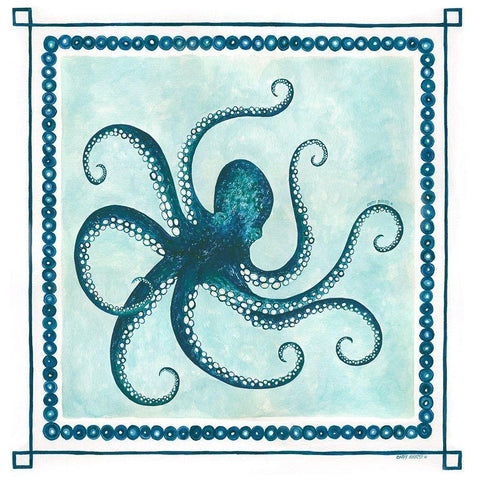 Octopus II Frame Black Modern Wood Framed Art Print with Double Matting by Shamp, Cindy