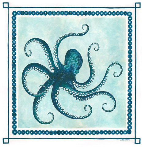 Octopus II Frame White Modern Wood Framed Art Print with Double Matting by Shamp, Cindy