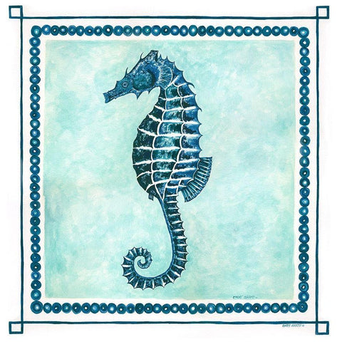 Seahorse Frame II Black Modern Wood Framed Art Print with Double Matting by Shamp, Cindy