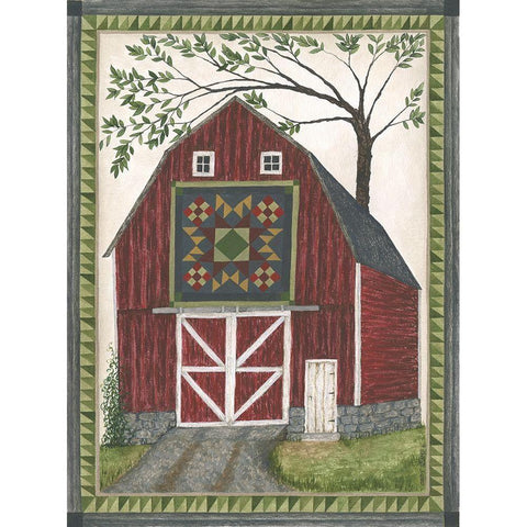 Barn Square White Modern Wood Framed Art Print by Shamp, Cindy