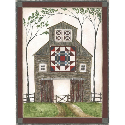 Barn Square 2 Black Modern Wood Framed Art Print with Double Matting by Shamp, Cindy