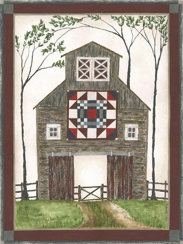 Barn Square 2 Black Ornate Wood Framed Art Print with Double Matting by Shamp, Cindy