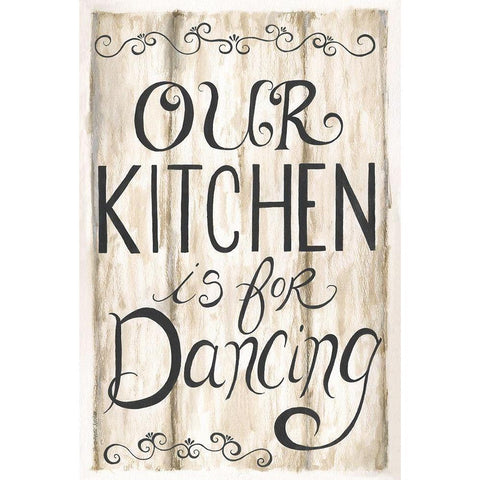 Kitchen is for Dancing White Modern Wood Framed Art Print by Shamp, Cindy