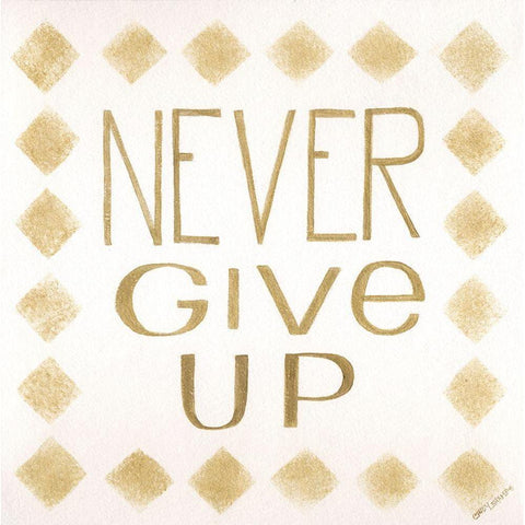 Never Give Up Black Modern Wood Framed Art Print by Shamp, Cindy