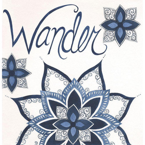 Wander White Modern Wood Framed Art Print by Shamp, Cindy