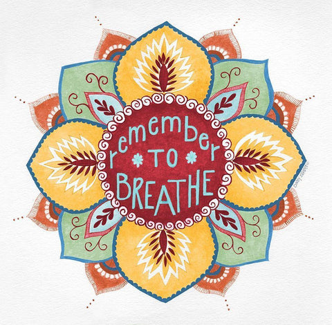 Breathe Black Ornate Wood Framed Art Print with Double Matting by Shamp, Cindy