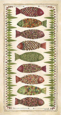 Wild Fish II White Modern Wood Framed Art Print with Double Matting by Shamp, Cindy