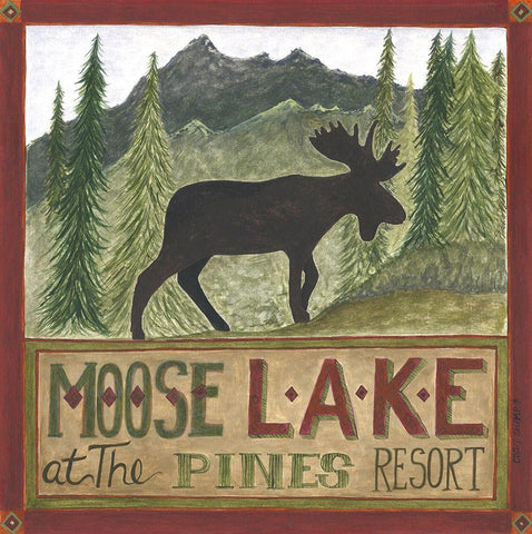 Moose Lake White Modern Wood Framed Art Print with Double Matting by Shamp, Cindy