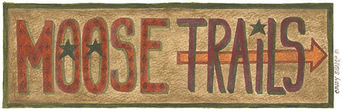 Moose Trails White Modern Wood Framed Art Print with Double Matting by Shamp, Cindy