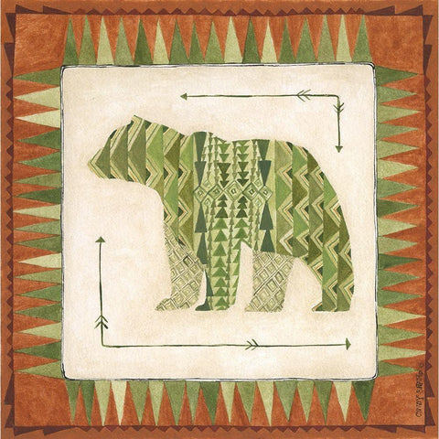 Lodge Bear Black Modern Wood Framed Art Print with Double Matting by Shamp, Cindy