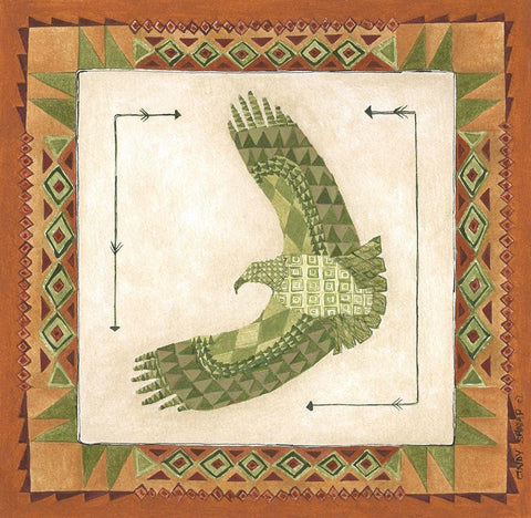 Lodge Eagle Black Ornate Wood Framed Art Print with Double Matting by Shamp, Cindy