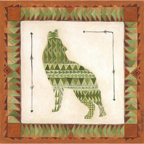 Lodge Coyote Black Modern Wood Framed Art Print with Double Matting by Shamp, Cindy