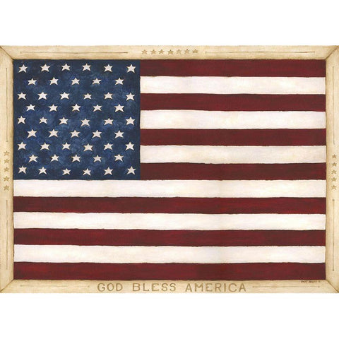 God Bless America Gold Ornate Wood Framed Art Print with Double Matting by Shamp, Cindy