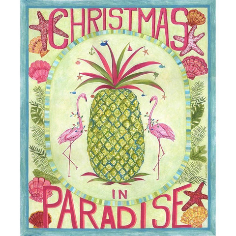Christmas in Paradise Gold Ornate Wood Framed Art Print with Double Matting by Shamp, Cindy